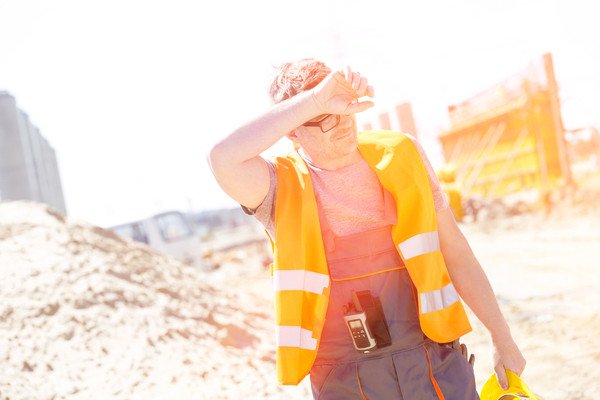 Construction Worker in the Hot Sun